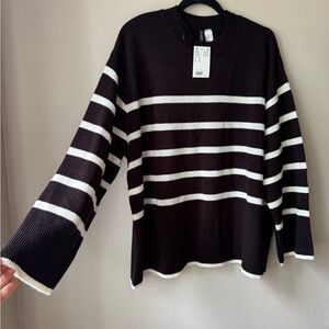 Black and White Striped Sweater